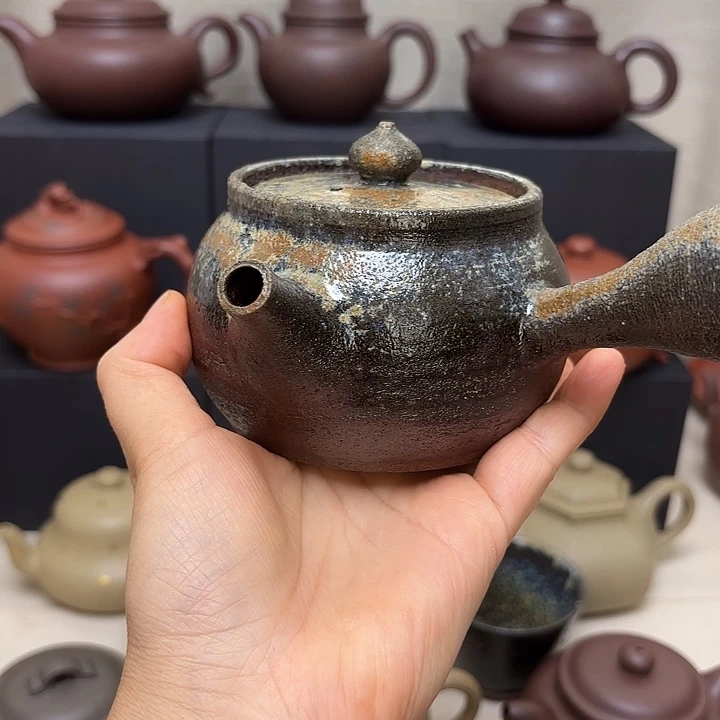 茶壶紫砂宁***远黄龙山红棕泥柴烧壶