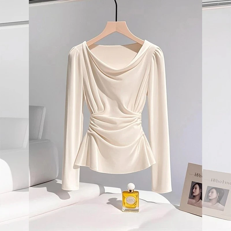 法式轻奢时尚百搭长袖衬衫女秋季新款洋气减龄上衣轻熟风别致小衫