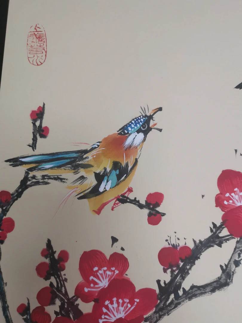 现代毛笔手工水彩字画