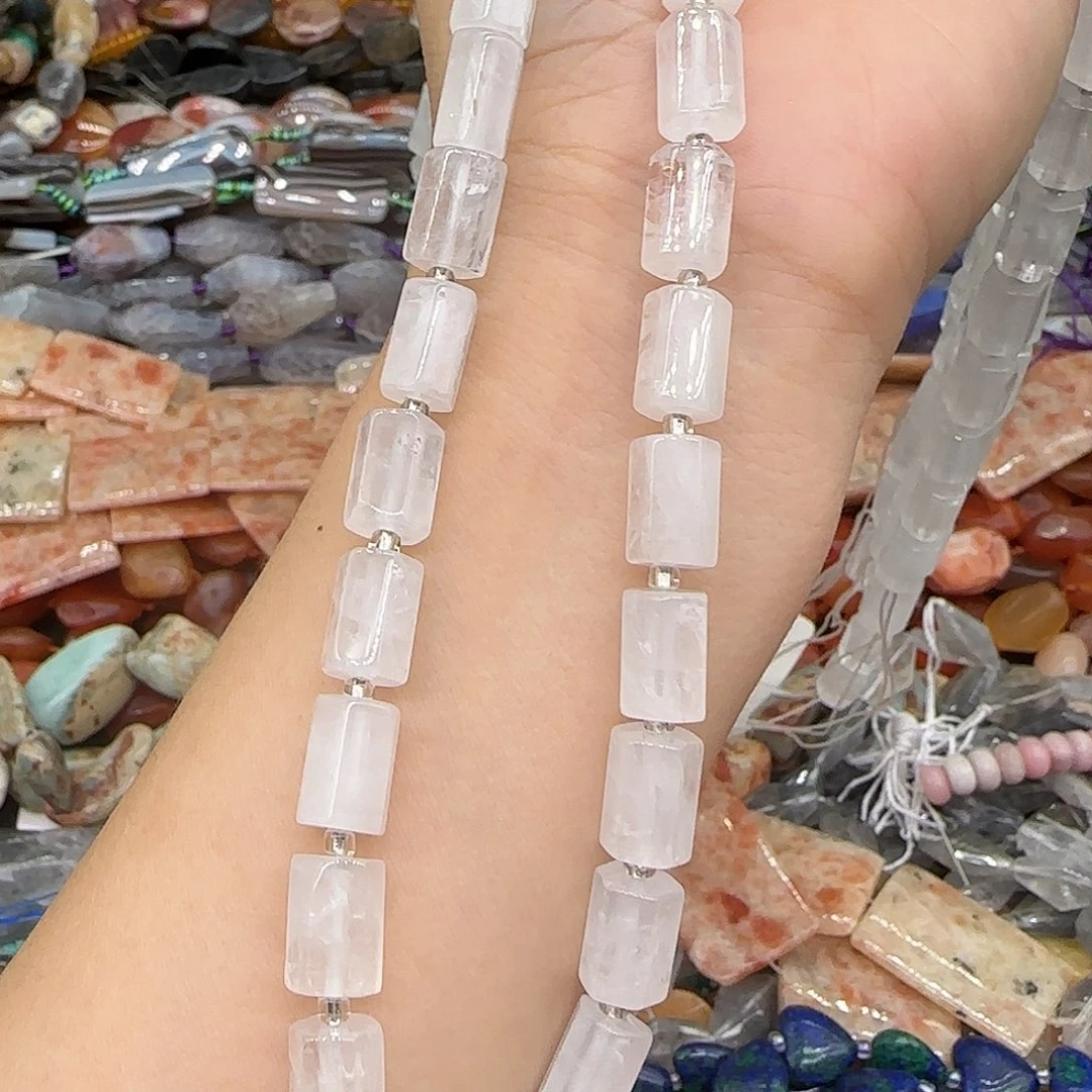 合金玛瑙/玉髓珠宝半成品白水晶7mm一条