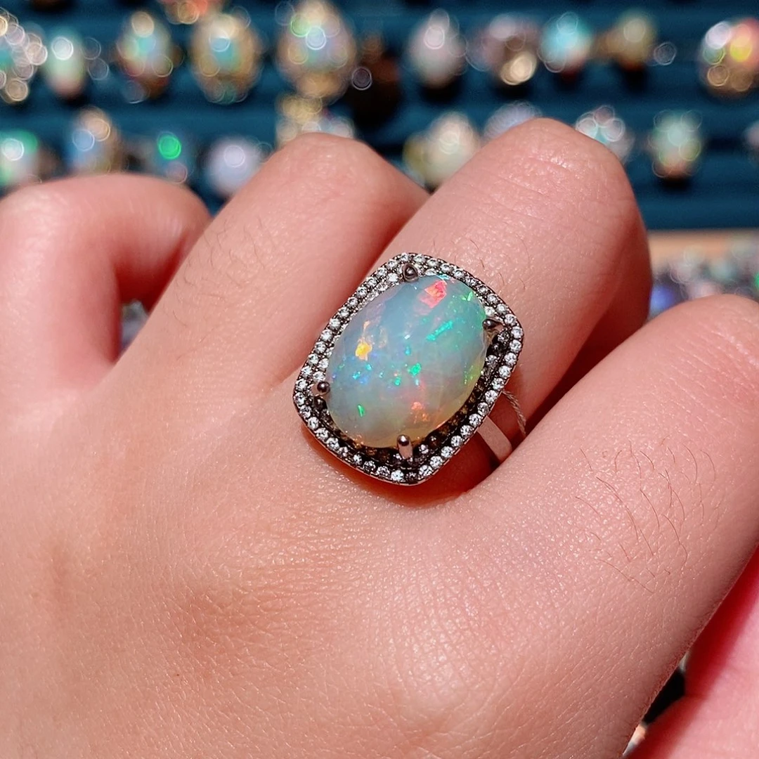 欧泊银S925镶嵌戒指