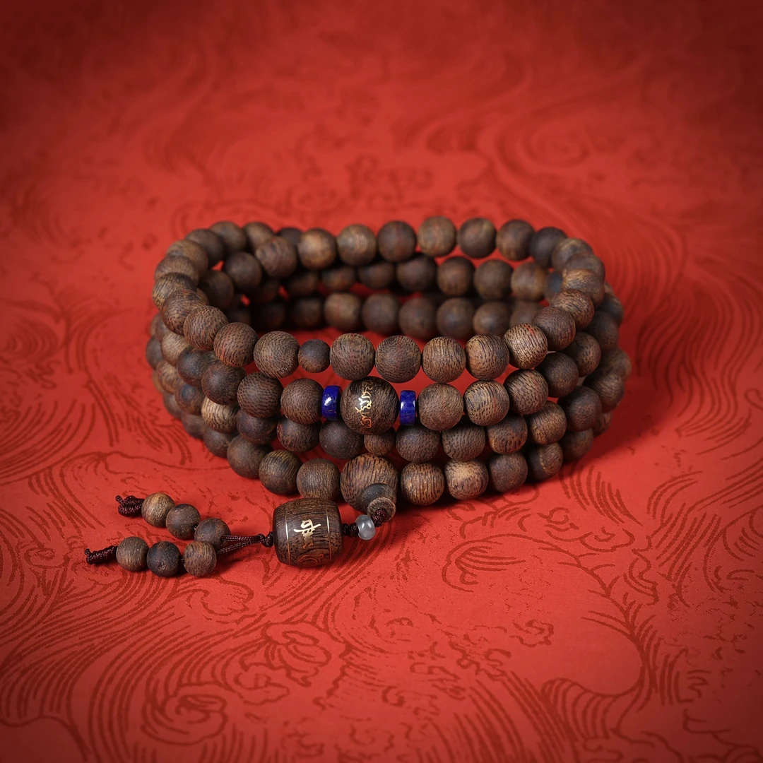 沉香【德善香识】越南芽庄海沉龙涎白棋0.8*108长链HH