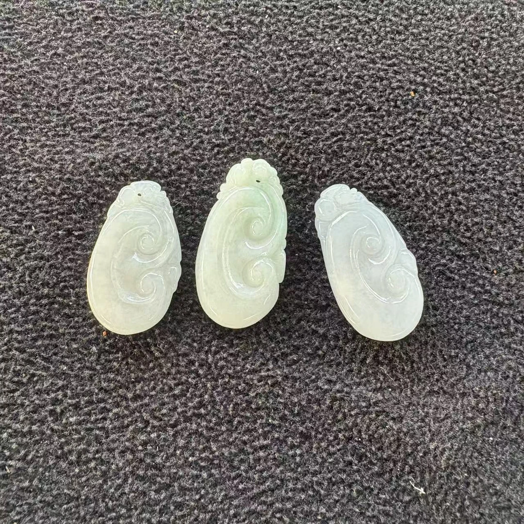 天然缅甸a货翡翠如意吊坠 C064—多样性发一件