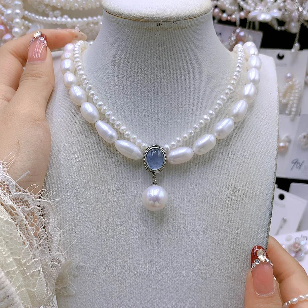 银S925镶嵌耳饰淡水珍珠喜**1