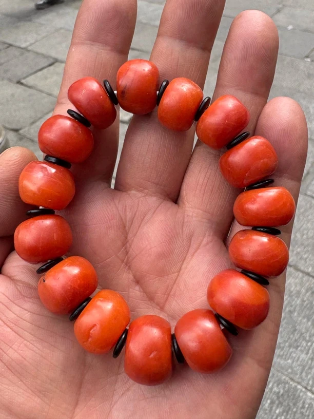 精品南红老柿子红手串