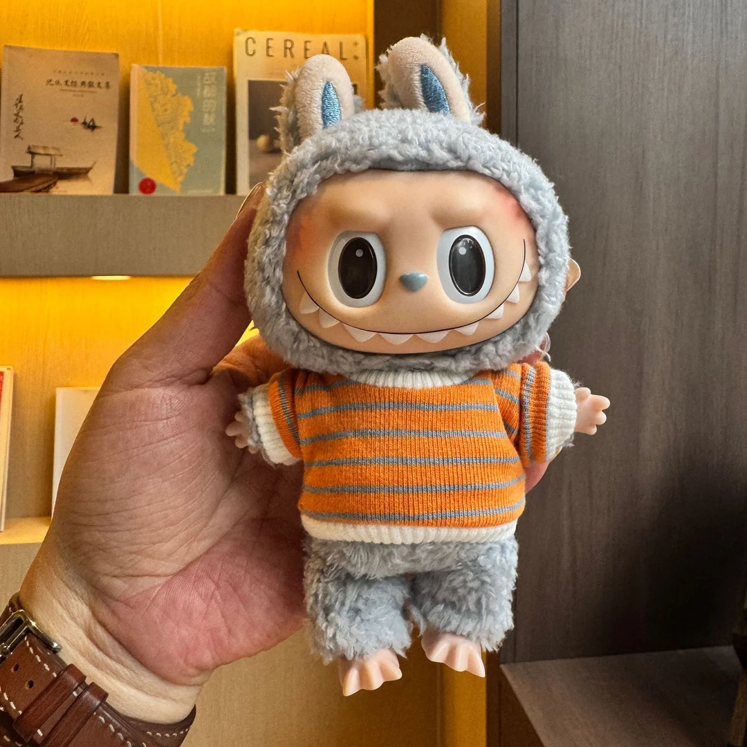 毛绒玩具公仔衣服配饰17厘米玩偶小熊帽衫拉布布labubu娃衣配饰