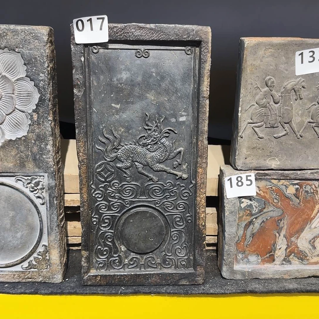 老砖茶台，砚台，画像砖