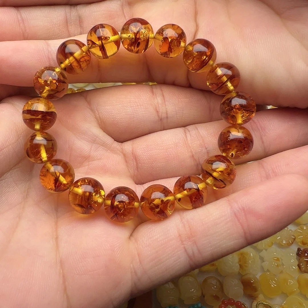 琥珀（花珀）未镶嵌手串