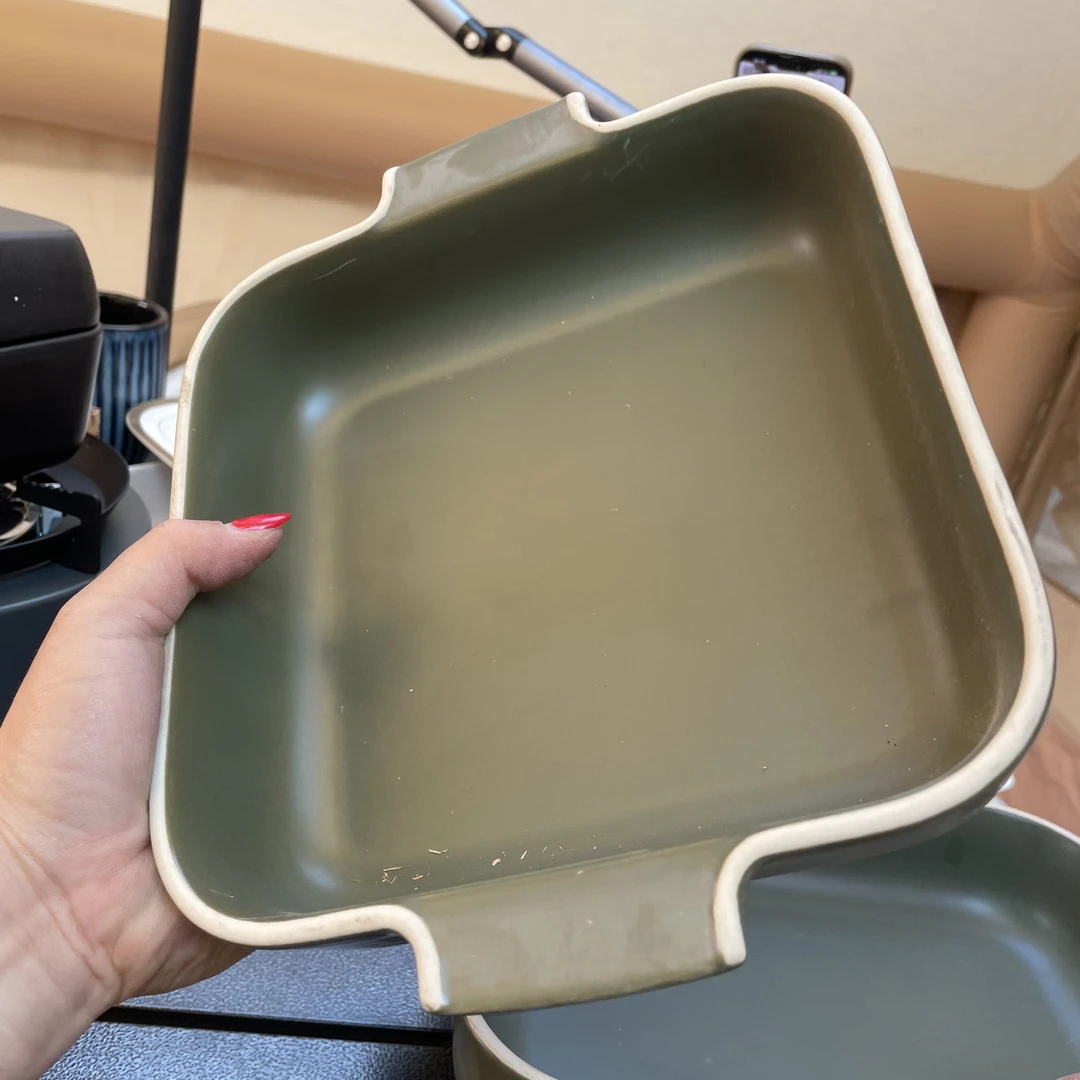 高温陶瓷19.5厘米绿色烤盘