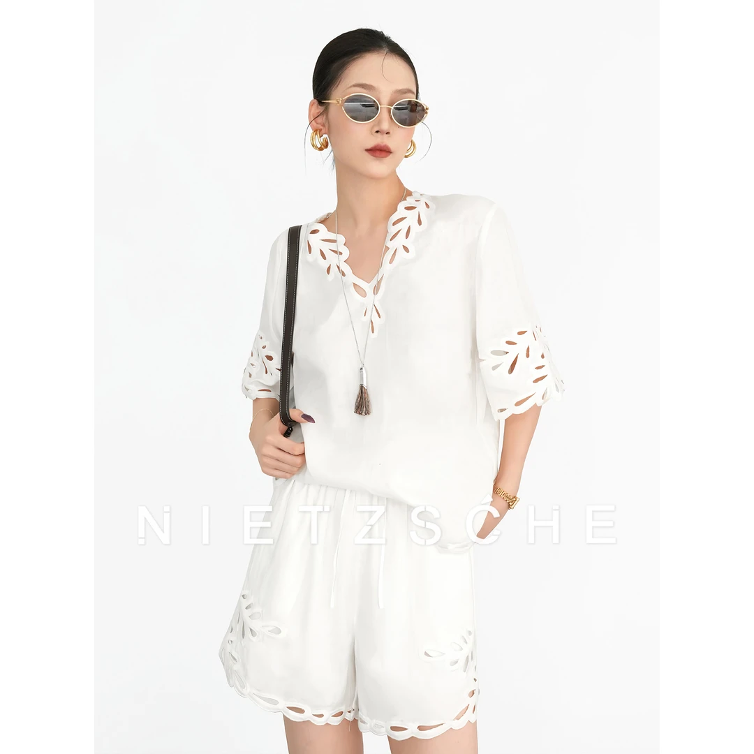 Nietzsche｜假日亚麻套｜1oo%亚麻海岛度假风精致两件套装71089