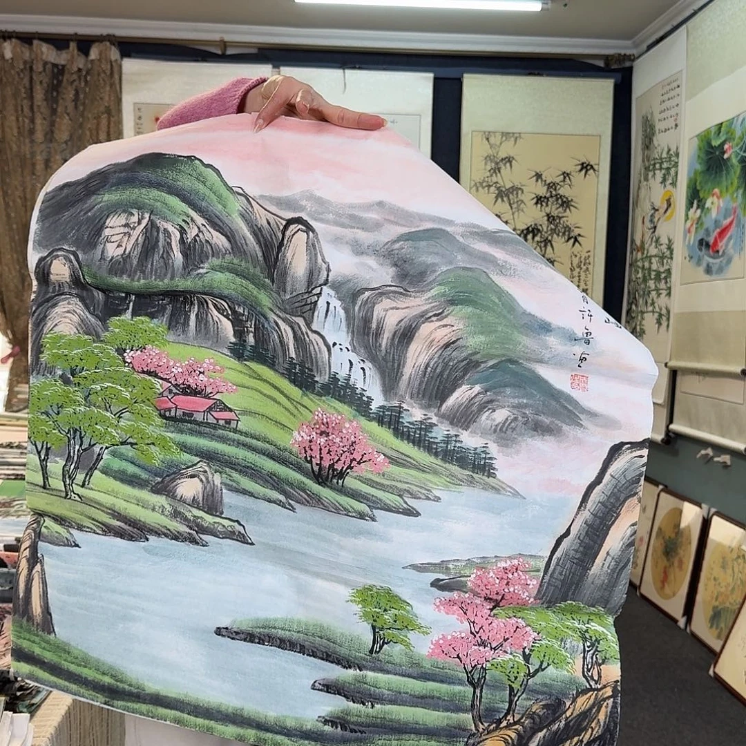 纯手绘国画作品好看斗方