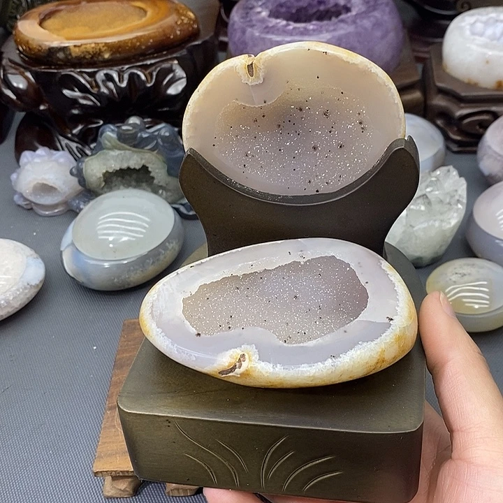 紫晶未镶嵌摆件聚宝盆