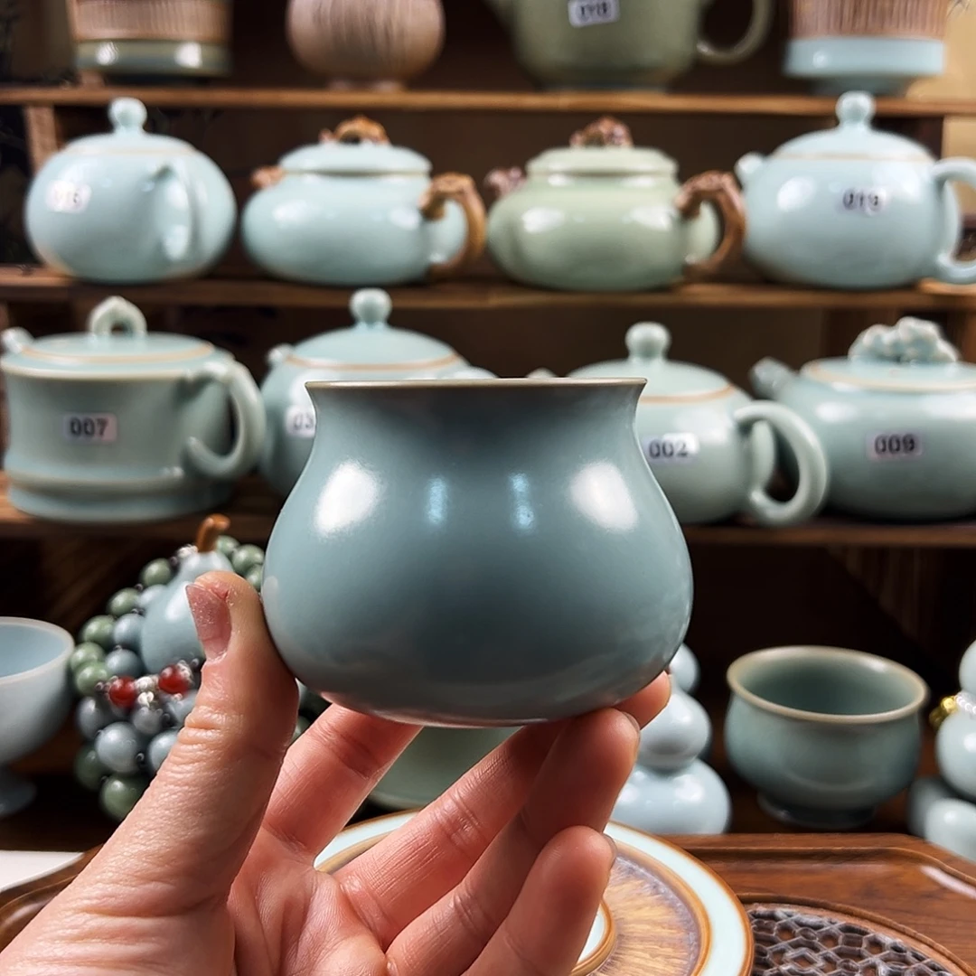 仿古釉省工刘宜颖福袋杯