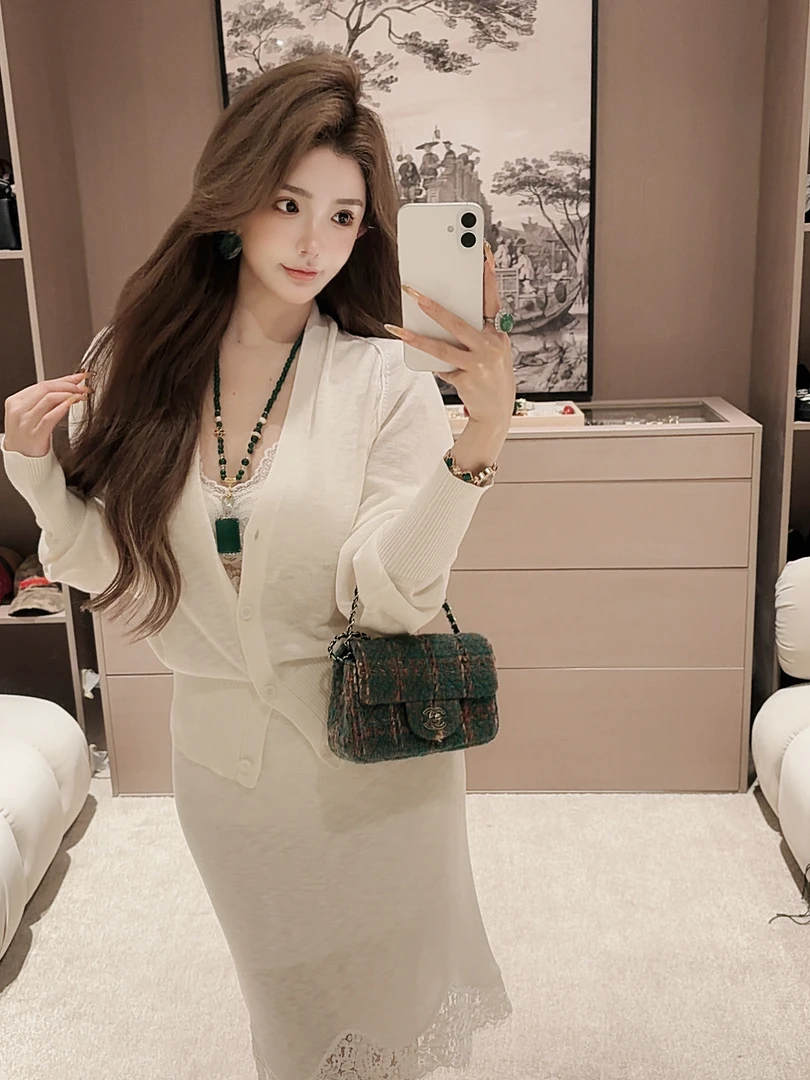 GUIDI GUDI【茧型昼夜】气质长袖衬衫半裙套装 /黄加蓝