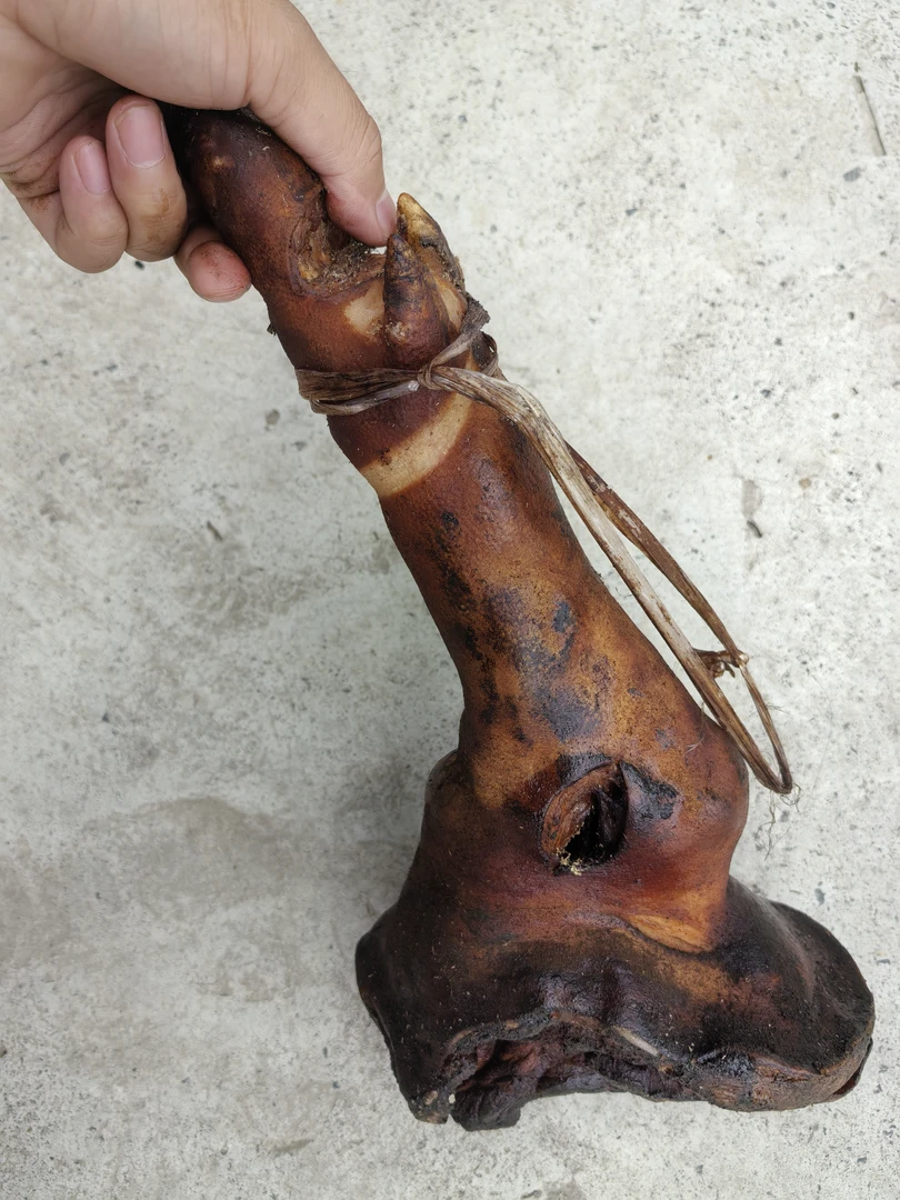 巴中空山土特产 农家传统烟熏腊猪脚杆