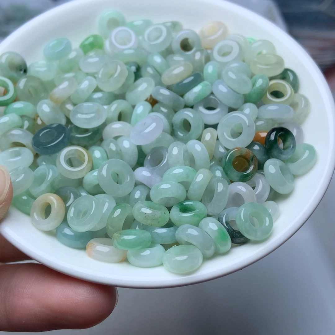 散珠翡翠卡9冰三彩玉环20个