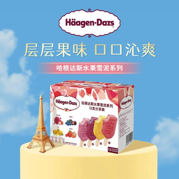 哈根达斯 水果雪泥系列12支