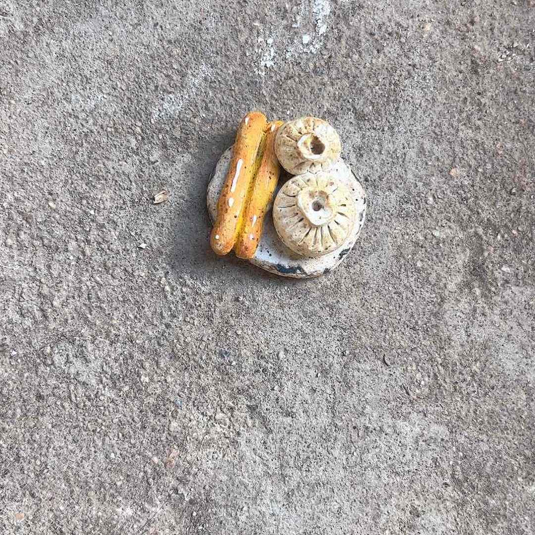 泥塑小***古镇炻陶花盆