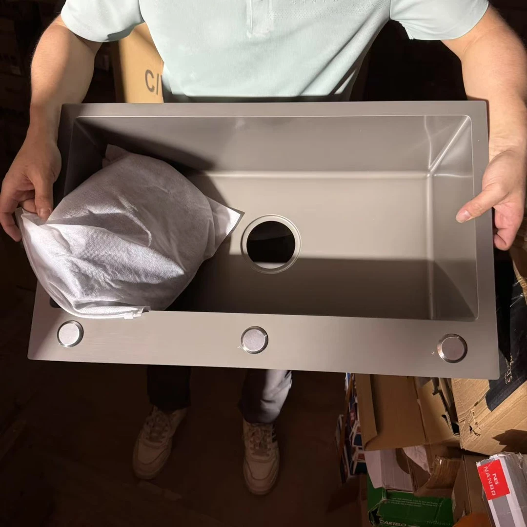 6540三孔单盆枪灰#水槽65*40CM库存尾货（新三楼）