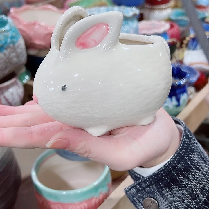 有孔，凑单福利满10元发货陶瓷多肉花盆！