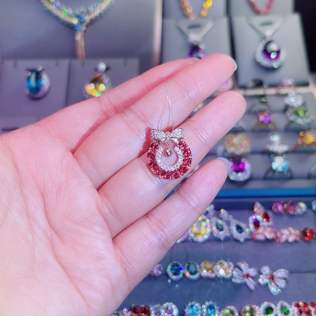 吊坠(赠链)银S925镶嵌石榴石