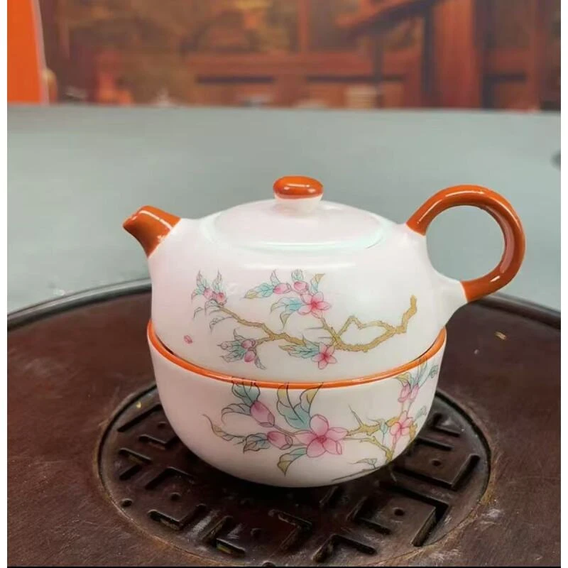 云间器语 (直播专享) 粉汝水点桃花壶- Y 4639