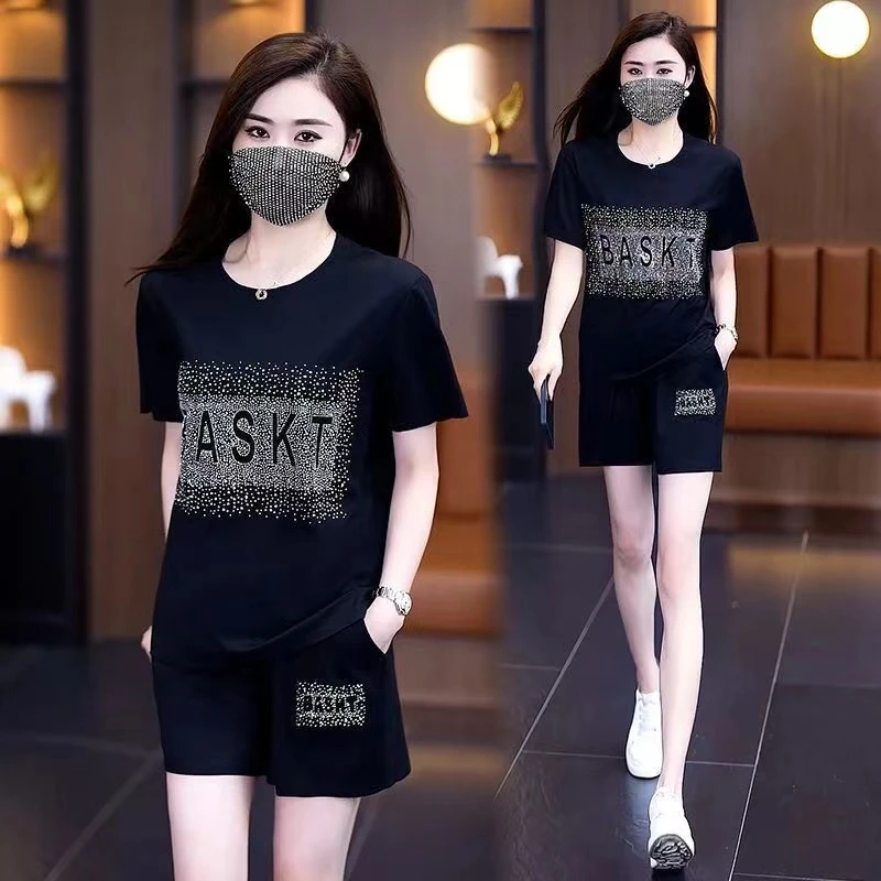 《B标》两件套· 套装短袖短裙时尚潮流7783#