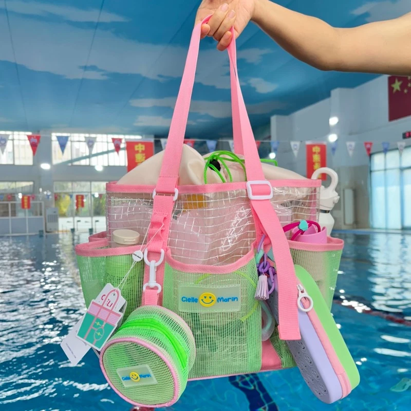 韩国ciellemarin喜马林多口袋大容量游泳收纳网包干湿分离游泳包