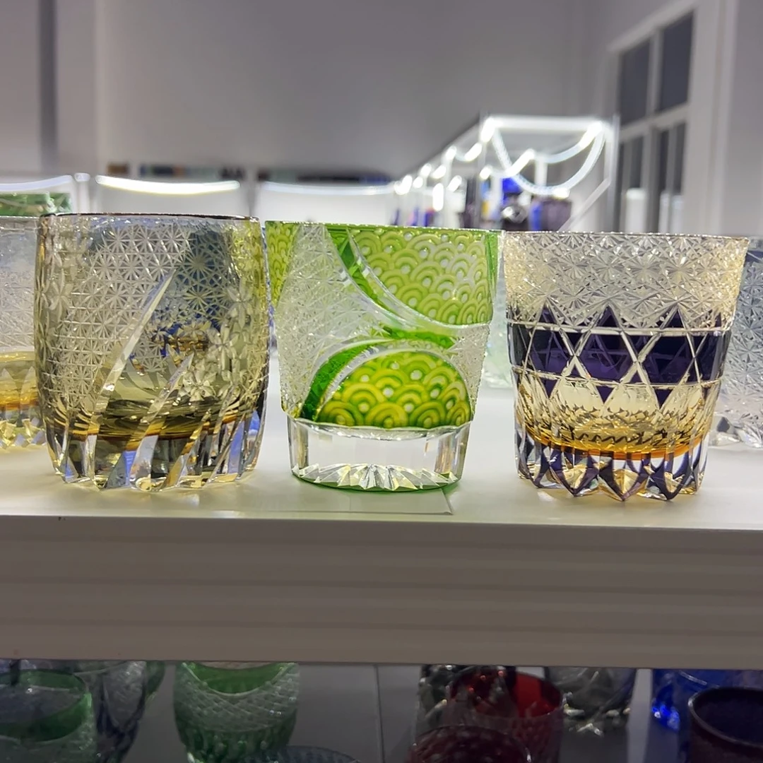 冰***琳水晶玻璃平底款微瑕三个