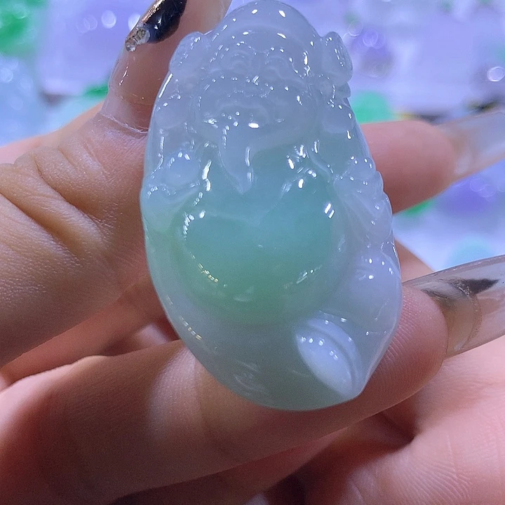 颈饰未镶嵌翡翠天然翡翠A货吊坠