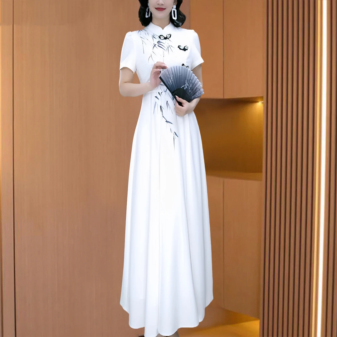 新中式国风改良旗袍礼服夏女2025新款流行爆款巨好看漂亮连衣裙子