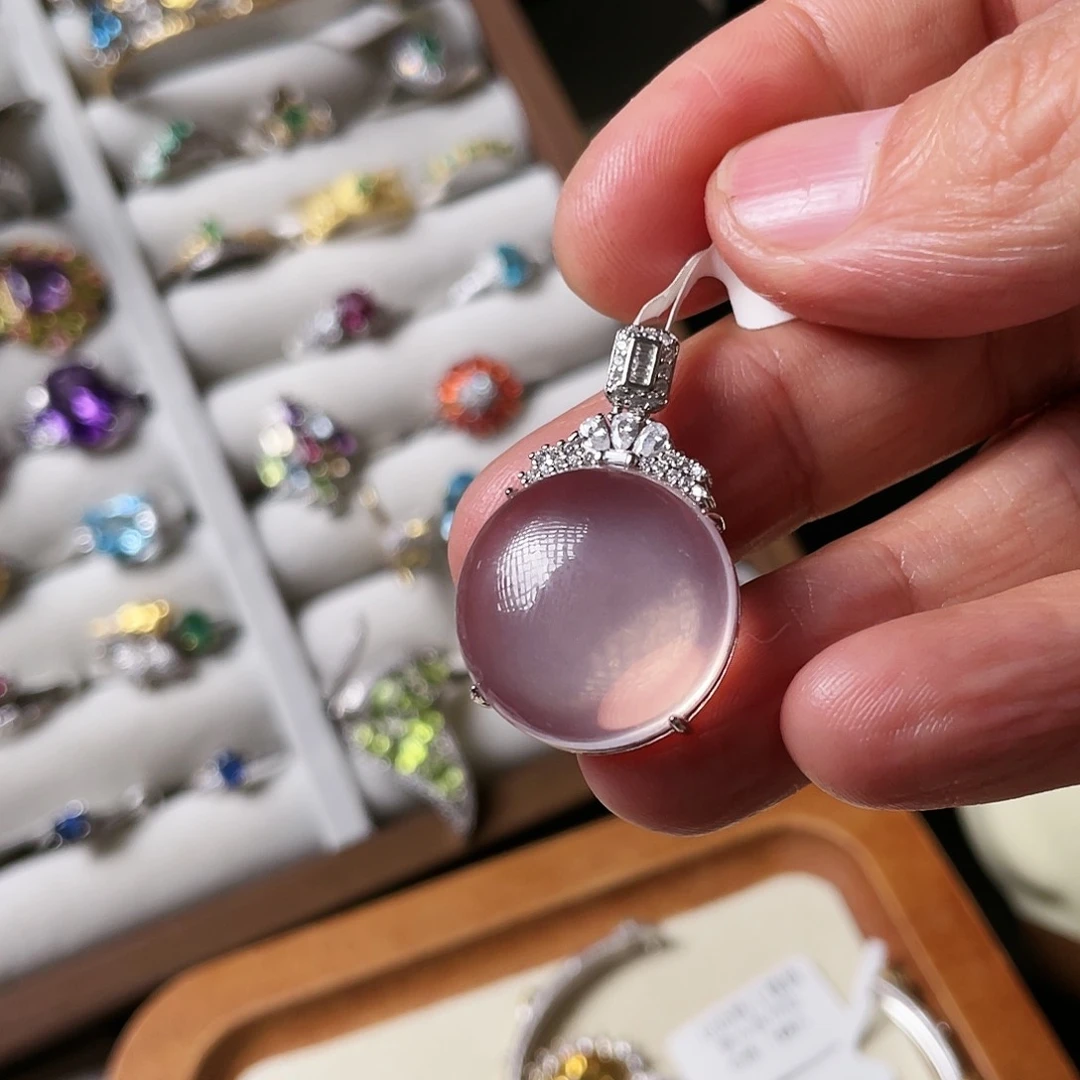 芙蓉石吊坠(不含链)银S925镶嵌