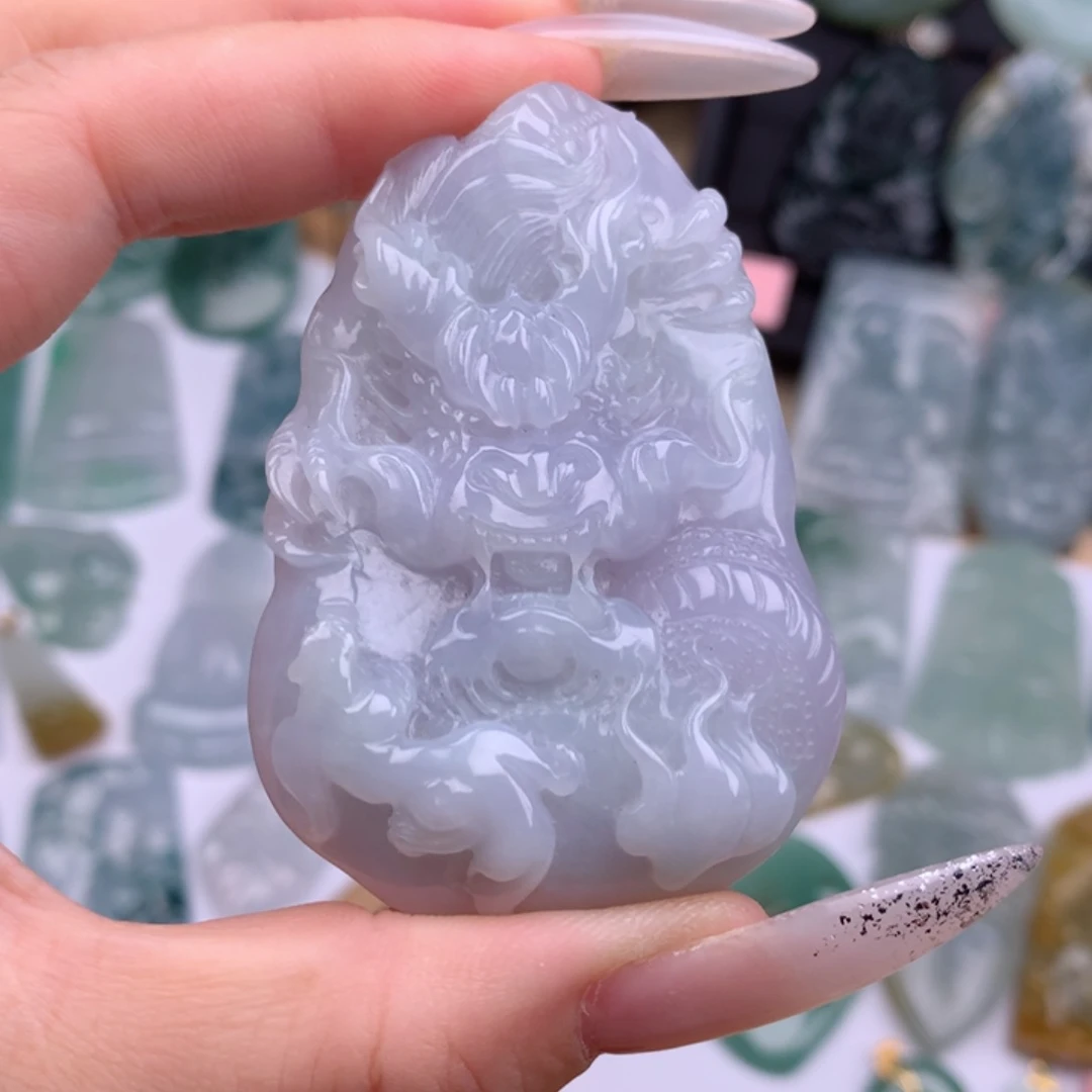 翡翠未镶嵌颈饰?*龙牌