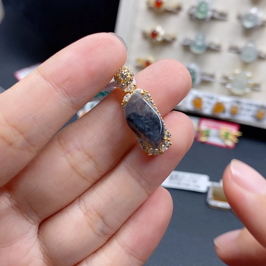 翡翠银S925镶嵌戒指