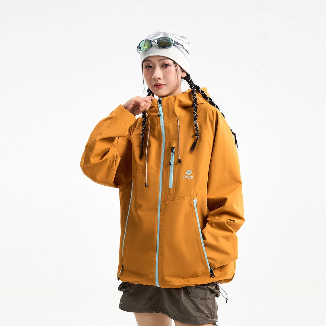 【硬壳压胶+防风防雨+男女同款】ppge2025春款户外运动保暖冲锋衣