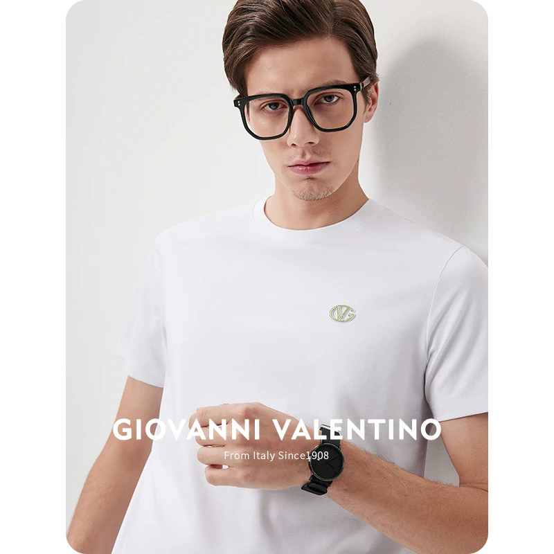 [防水]GIOVANNIVALENTINO夏季新款白色男士短袖户外休闲男装