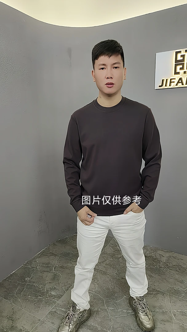 JFT【 数字6】秋冬新款男士商务轻奢卫衣时尚圆领百搭款保暖简约