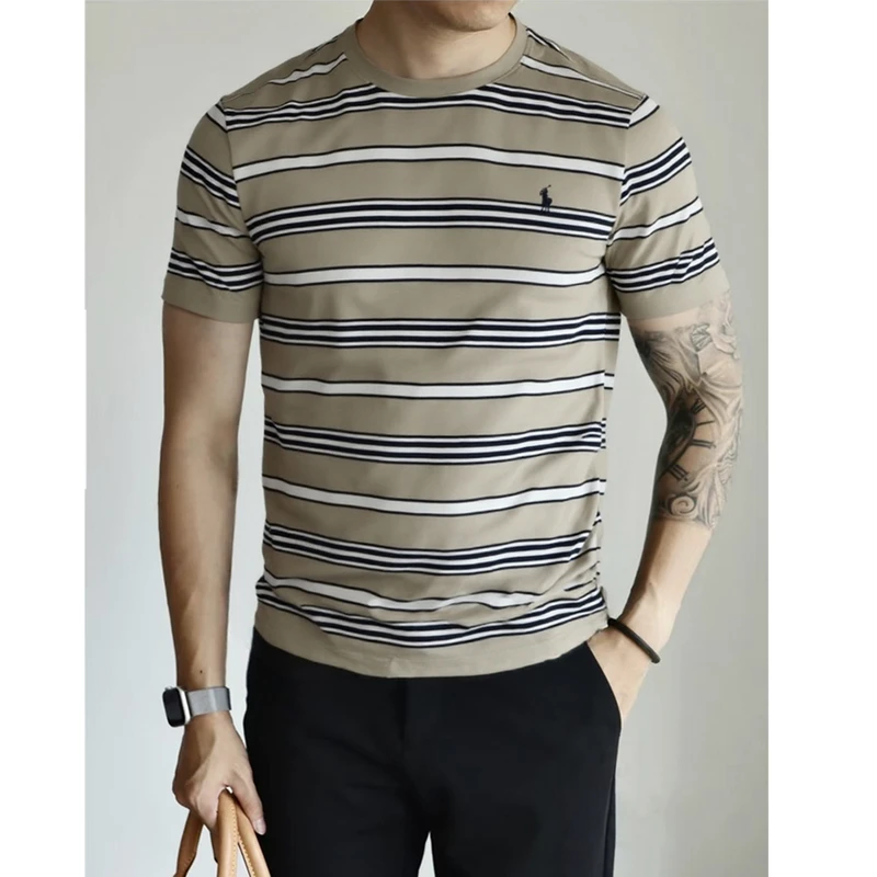 冰丝超高级【5A液氨丝光棉】短袖T恤男2025凉感抑菌圆领半袖男装