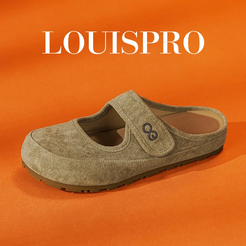 LOUISPRO夏季新款透气软皮勃肯鞋欧若风洞洞鞋时尚百搭轻便休闲鞋