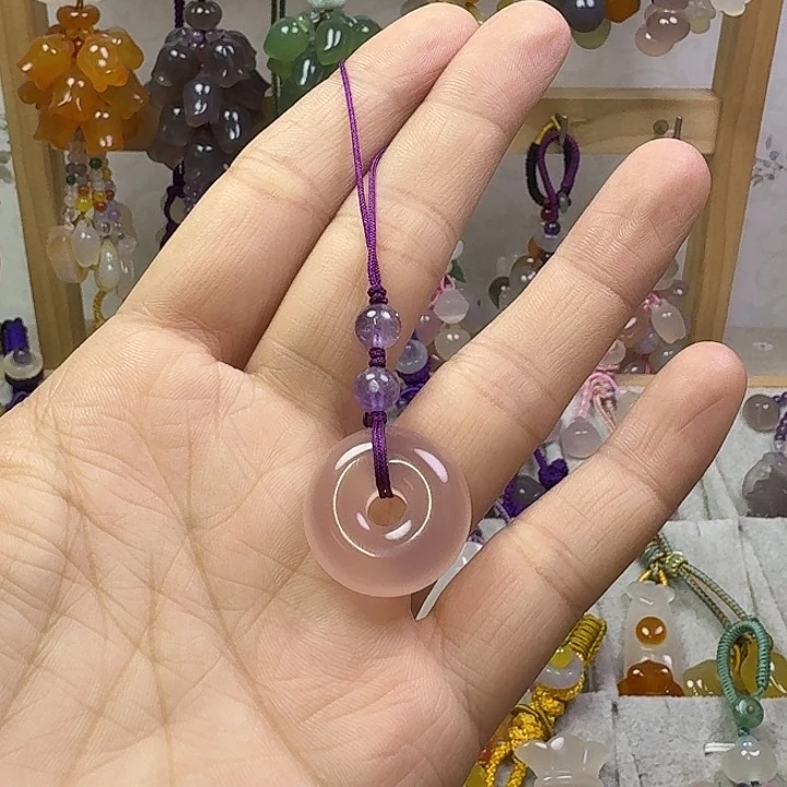 火*?手机挂件紫色平安扣