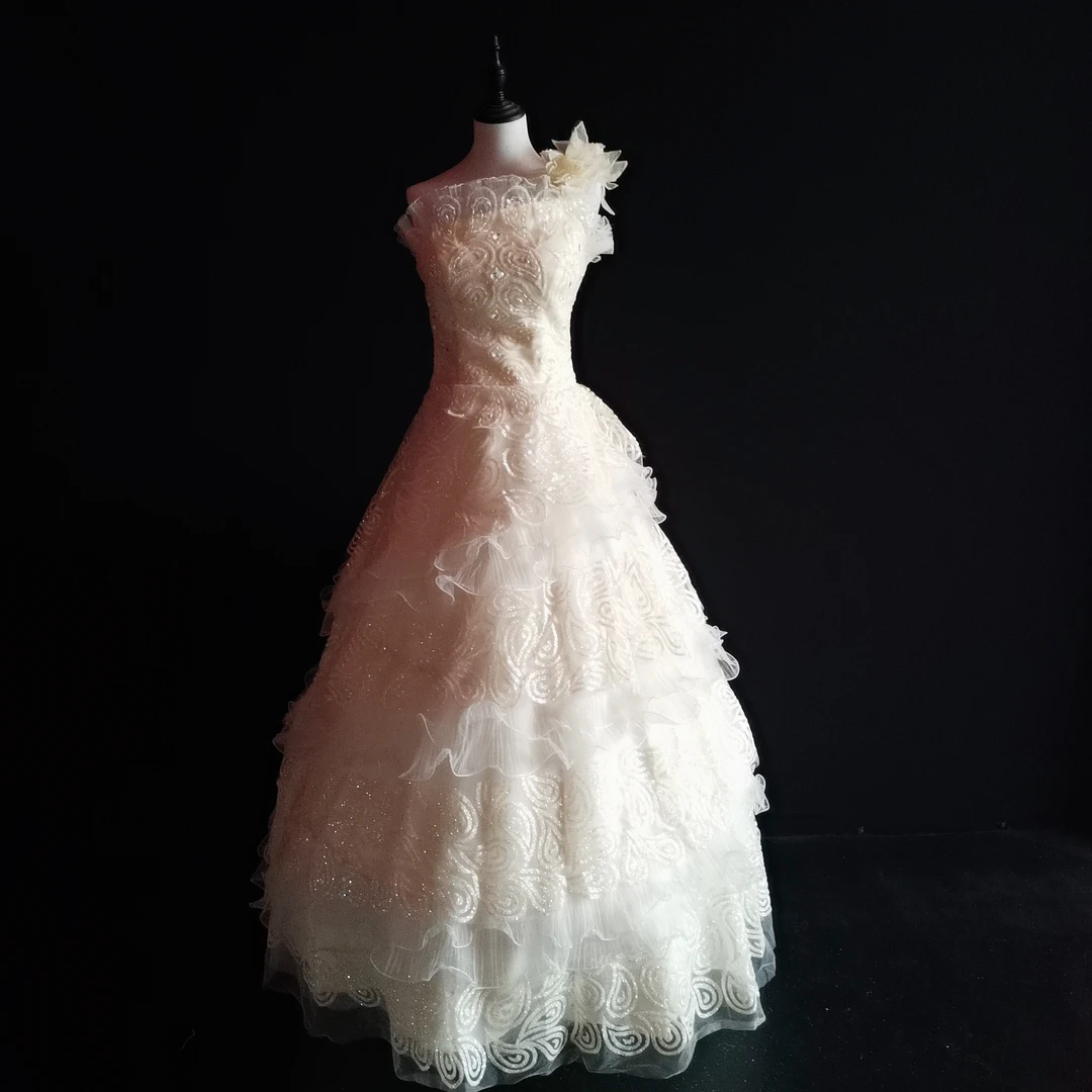 S码 A摆 单肩 走秀主持人宴会 拉链