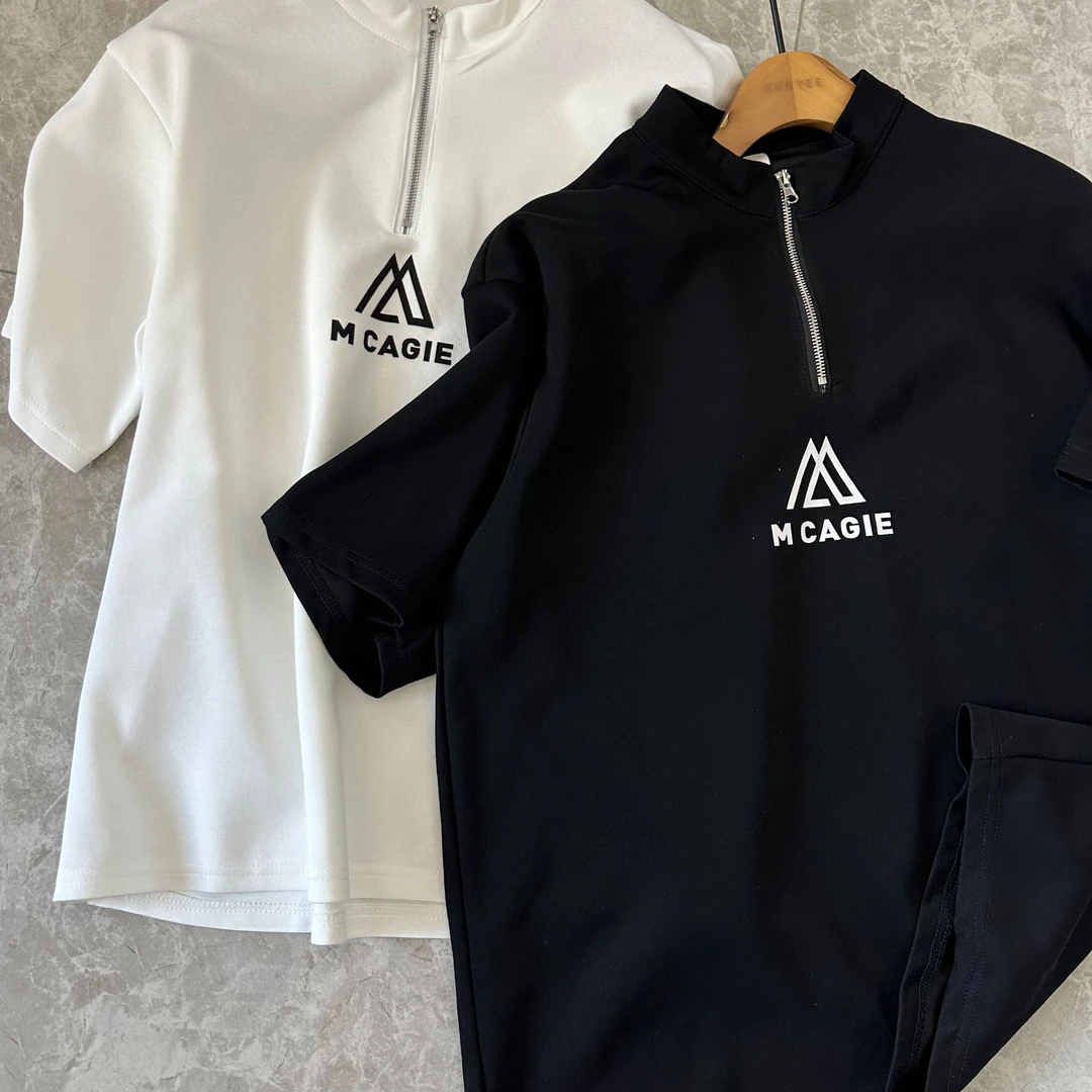 打底衫夏季拉链半袖休闲时尚立领短袖T恤夏季H030