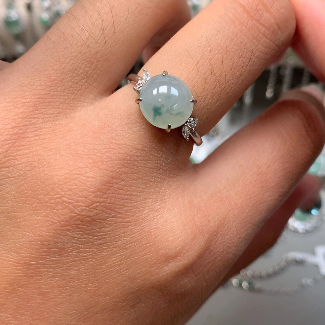 翡翠银S925镶嵌吊坠(不含链)戒指