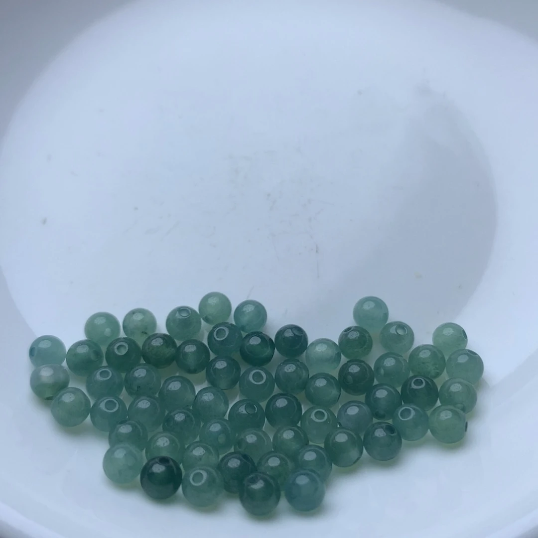 散珠翡翠卡4的冰透蓝水小米珠60个