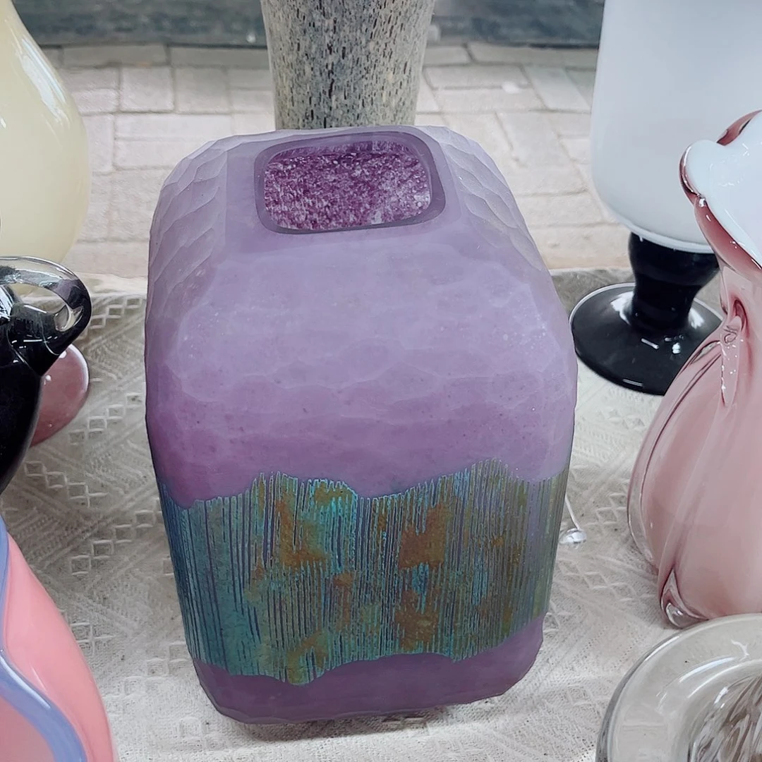 刻磨方瓶 家悦花瓶摆件