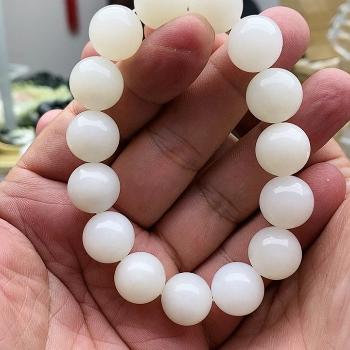 【闪购商品】未镶嵌手串和田玉海*15白