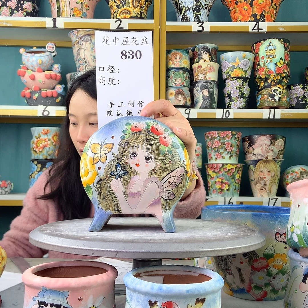 陶景德镇手工花盆830
