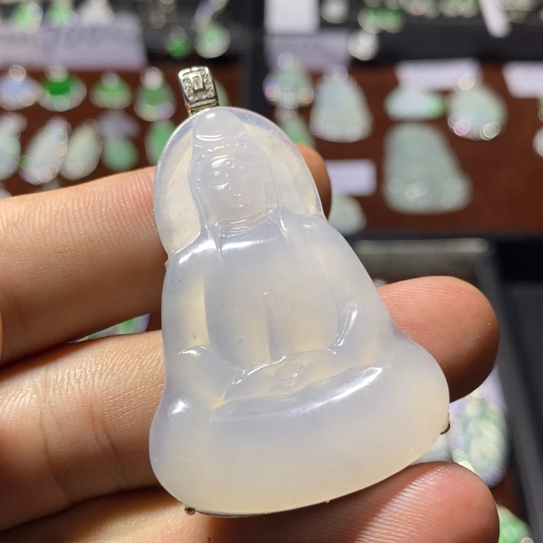 翡翠银S925镶嵌颈饰素衣