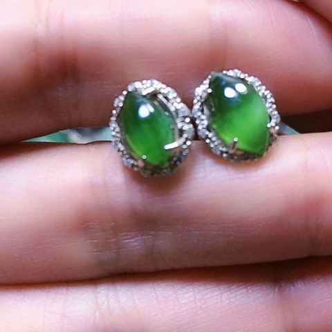 和田玉戒指银S925镶嵌