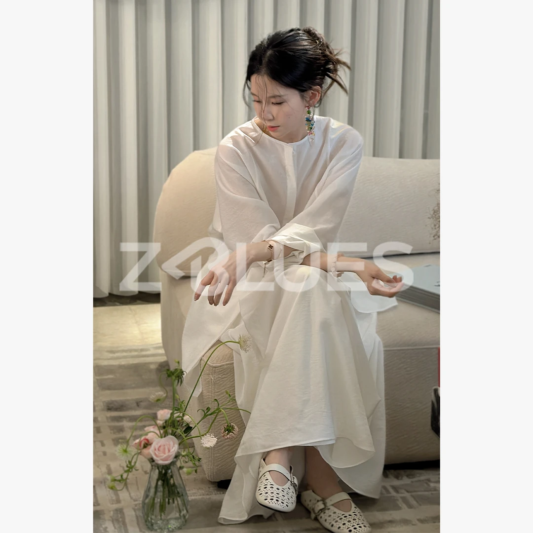 Z.blues【美到失语】三醋酸混纺长款白色衬衫半身裙套装YZJYJ0027TZ